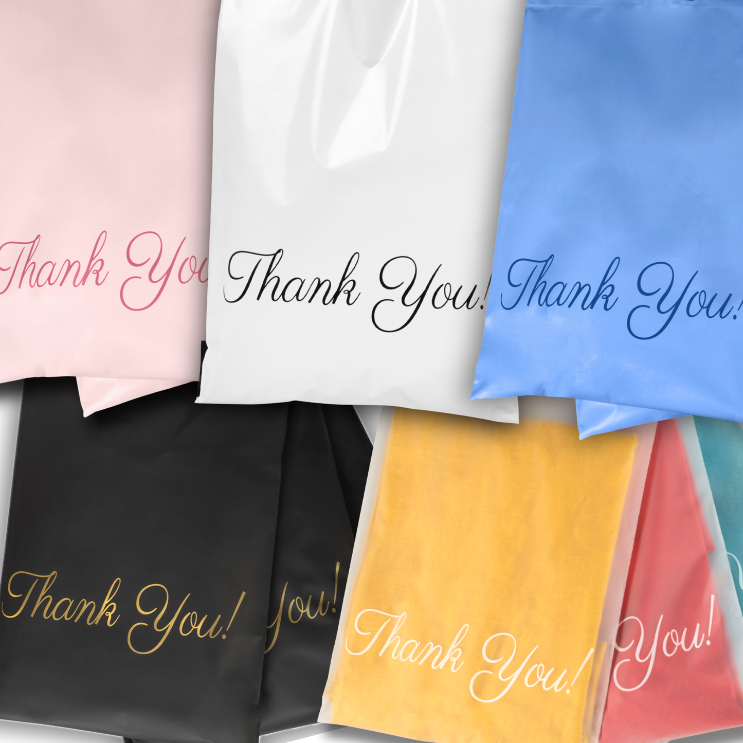 Frosted Poly Mailers with Handle 12x15, 50 Pack