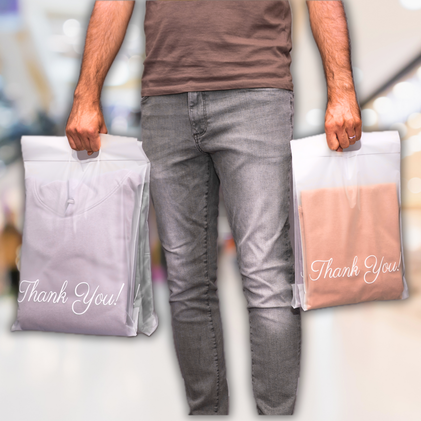 Frosted Poly Mailers with Handle 12x15, 50 Pack